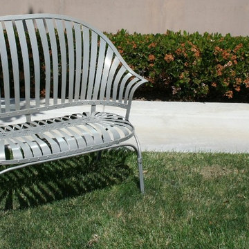 Flared-Back Spring Steel Garden Bench Inspired by Francois Carre