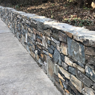 Dry Stacked Field Stone Retaining Wall in AU Park NW Washington DC