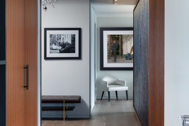 Inspiration for a contemporary hallway remodel in New York