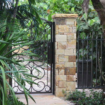 stone pillar garden gate