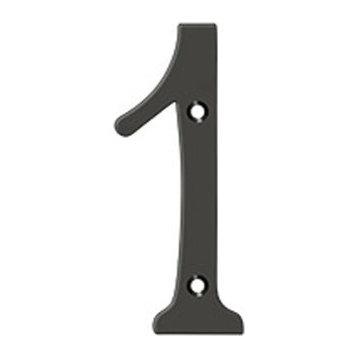 RN4-1U10B 4" Numbers, Solid Brass, Oil Rubbed Bronze