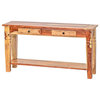 48" Dual Tone Console Table with 2 Drawers and Bottom Storage Shelf