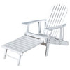 GDF Studio Katherine Outdoor Reclining Wood Adirondack Chair With Footrest, White