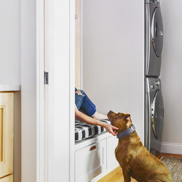 Buffalo check bench cushion rounds out mudroom