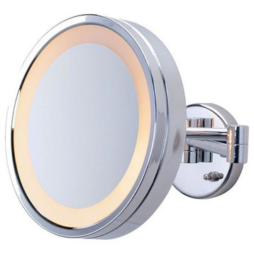 Jerdon HL7CF 9.75-Inch Halo Lighted Wall Mount Mirror with 3x Magnification