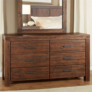 Bowery Hill 6 Drawer Double Dresser in Brick Brown