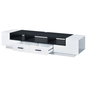 70 inch TV benches modern television stands with black and white finish