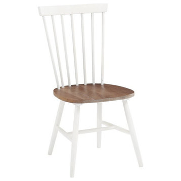 Eagle Ridge Wood Dining Chair with Toffee Brown Seat and Cream Base 2 Pack