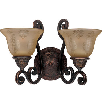 Symphony 2-Light Wall Sconce, Oil Rubbed Bronze, Screen Amber
