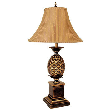 32"H Pineapple Table Lamp - Antique Gold