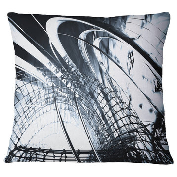 3D Abstract Art Black Structural Abstract Throw Pillow, 16"x16"