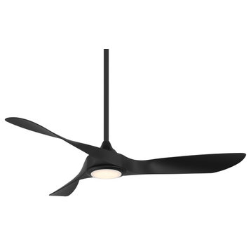 Swirl Indoor/Outdoor 3-Blade Smart Ceiling Fan 54" Matte Black, Light Kit