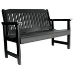 Highwood USA - Lehigh Garden Bench, Black, 4' - 100% Made in the USA - backed by US warranty and support