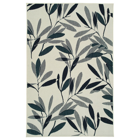 Kaleen Pianta Collection Light Ivory Area Rug 5'3" x 5'3"