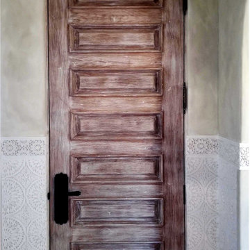 Moroccan Door & Wainscot Carved Plaster