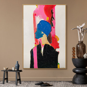 Framed modern artwork for living room "Colorful thoughts"