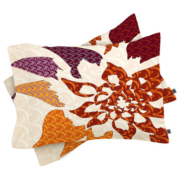 Deny Designs Karen Harris Constance In Orange Blossom Pillow Shams, Queen