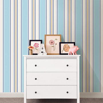 Sunshine Stripe Sky Blue Wallpaper
