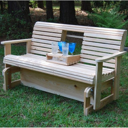 Cypress Flip Cup Holder Glider - Outdoor Gliders