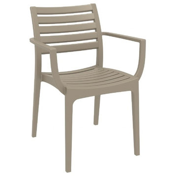 Artemis Outdoor Dining Arm Chair Taupe, set of 2