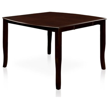 Bowery Hill Transitional Wood Expandable Counter Dining Table in Espresso