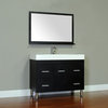 The Modern 39 inch Single Modern Bathroom Vanity in Black without Mirror