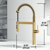 VIGO Edison Pro Pull-Down Kitchen Faucet, Matte Brushed Gold