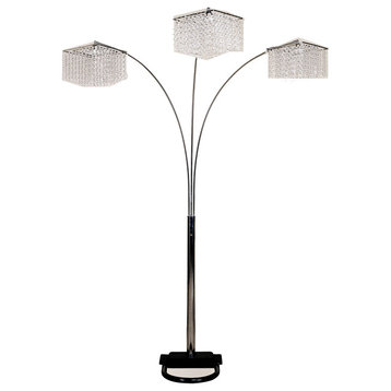 84H 3 Crystal Inspirational Arch Floor Lamp
