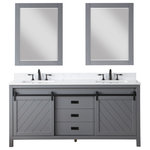 Altair - Kinsley Single Bathroom Vanity Set in Gray with Mirror, 72", With Mirror - Kinsley double sink bathroom vanity will be the centerpiece of your bathroom remodel. It's two farmhouse style doors make it convenient to store all toiletries away, while also providing a timeless style. Since this piece comes already assembled, you'll be enjoying your bathroom's new look in no time.
