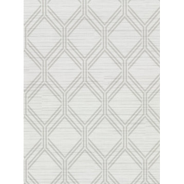 Vaughan Light Gray Geometric Wallpaper, Sample