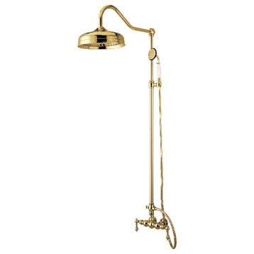 Kingston Brass Rain Drop Shower System, Polished Brass