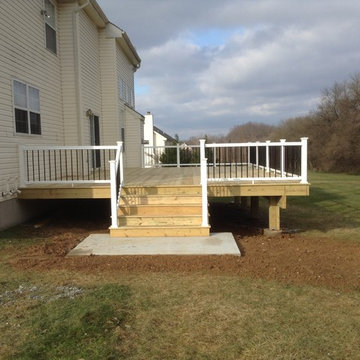Large Select Treated Deck w/ TimberTech Rail w/ black aluminum Balusters