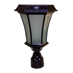 Solar Goes Green LED Coach 99C Solar 3" OD Round Fitter Post Lamp - Outdoor Lighting