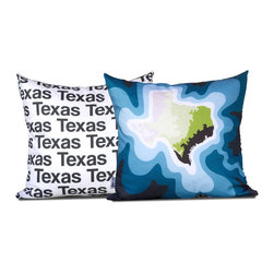 Texas map pillow, blue - Decorative Pillows