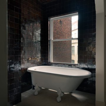 Classic Meets Modern: Elegant Bathroom in Dark Textures in Washington, D.C