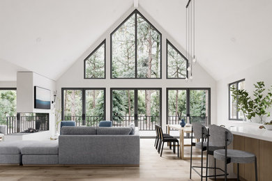 Inspiration for a scandinavian dining room remodel in New York