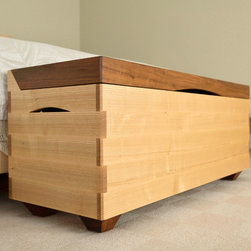 Ash and Walnut storage bench - Nightstands And Bedside Tables