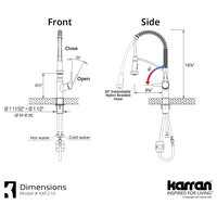 Karran Single-Handle Pull-Down Sprayer Kitchen Faucet, Gunmetal Grey