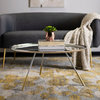 Sora Coffee Table With Metal Gold Cap Silver/ Gold