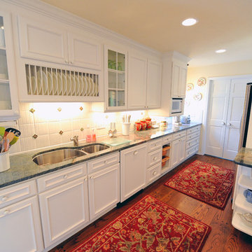 Galley kitchen & family room remodeled into a large kitchen