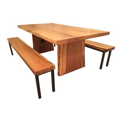 Oak Slab Table and Benches - Products