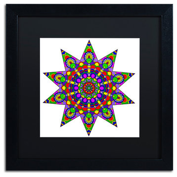 Ahrens 'Being Silly Mandala Colored', Black Frame, 16"x16", Black Matte
