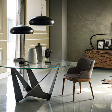 Glass Dining Table Skorpio Round by Cattelan Italia - $2,785.00