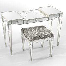 Lewiston Suite Mirrored Vanity / Stool - Art | Harrison Collection - Furniture