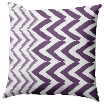 Jagged Graffiti Outdoor Pillow, Purple, 16"x16"