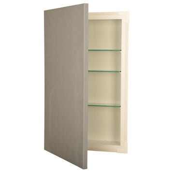 Dolphin Slab Panel Frameless Recessed Medicine Cabinet with LED Light - 14 x 18,