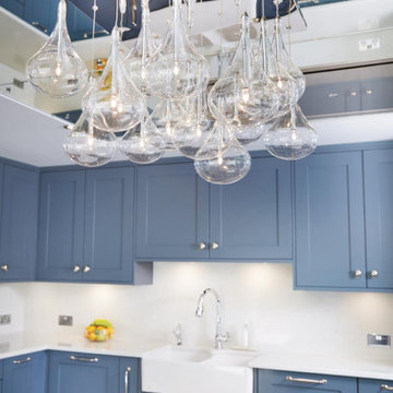 Blue Oak Painted Traditional Style Kitchen