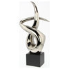 Urban Designs Modern 22" Silver Abstract Swirl Table Sculpture Decor
