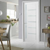 Pantry Kitchen Lite Door 18 x 84 & Hardware | Quadro 4088 White Silk