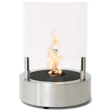 EcoSmart T-Lite 3 Fireplace Smokeless, Stainless Steel, Ethanol Burner, Black